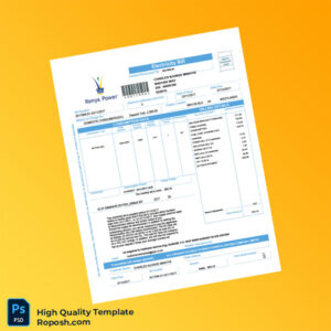 Kenya Kenya Power Editable Electricity Bill Template in Word and PDF formats