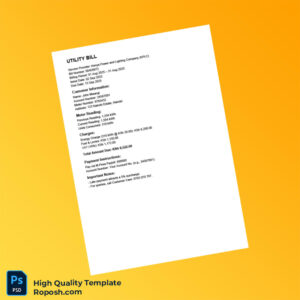 Kenya Kenya Power and Lighting Company Editable Utility Bill Template in Word and PDF formats