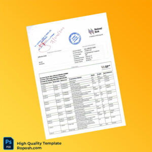 Kenya National Bank Statement Template in Word and PDF formats 3 page