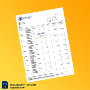 Kenya Stanbic Bank Statement Template in Word and PDF formats
