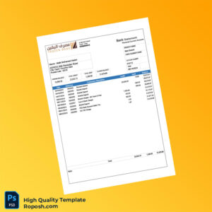 Libya YB Bank Statement Template in Word and PDF formats