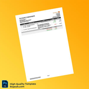 Lithuania Swedbank Bank Statement Template in Word and PDF formats