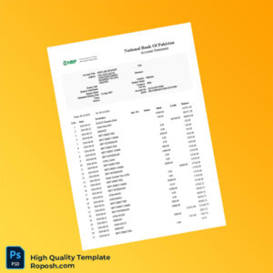 Malawi National Bank Statement Template in Word and PDF formats 7 page