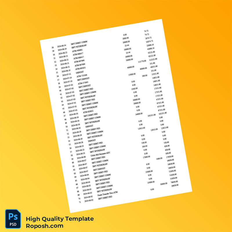 Malawi National Bank Statement Template in Word and PDF formats 7 page Malawi National Bank Statement Template in Word and PDF formats 7 page