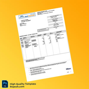 Malaysia Meamulat Bank Statement Template in Word and PDF formats