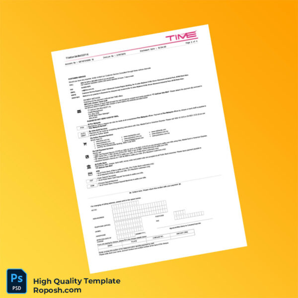 Malaysia TT dotCom Sdn Bhd Editable Internet Bill Template in Word and PDF formats 4 page