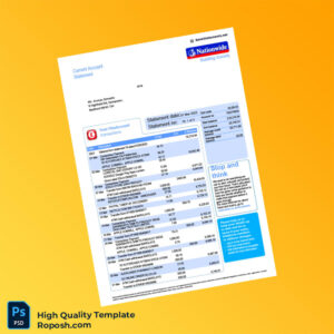 NBS Bank Statement Template in Word and PDF formats 2 page