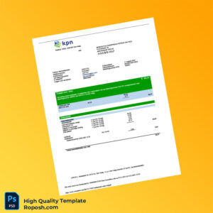 Netherlands KPN Editable Utility Bill Template in Word and PDF formats