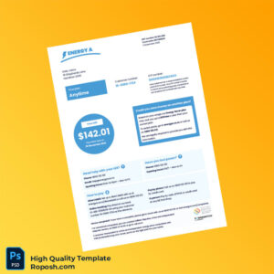 New Zealand Editable Electricity Bill Template in Word and PDF formats 2 page