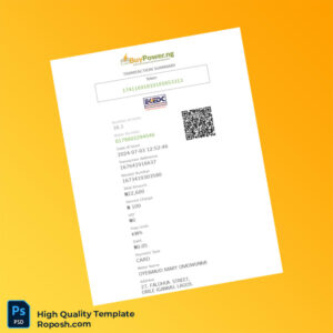 Nigeria EKEDC Editable Utility Bill Template in Word and PDF formats 2 page