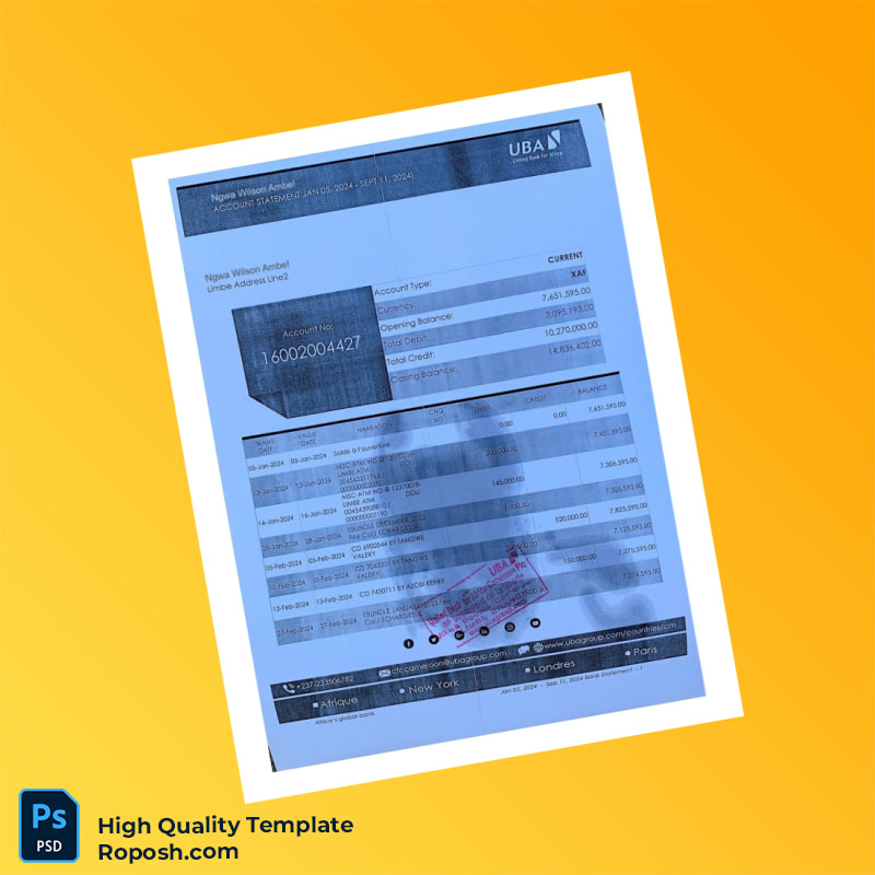 Nigeria Ngwa Bank Statement Template in Word and PDF formats 4 page Nigeria Ngwa Bank Statement Template in Word and PDF formats 4 page
