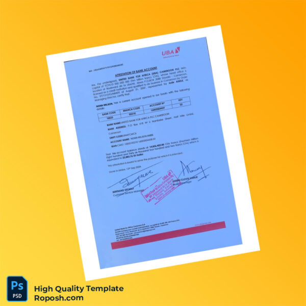 Nigeria Ngwa Bank Statement Template in Word and PDF formats 4 page