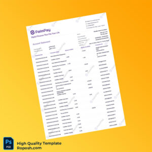 Nigeria PalmPay Account Statement Template in Word and PDF formats 3 page