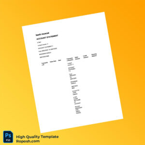 Oman Bank Muscat Account Statement Template in Word and PDF formats 3 page