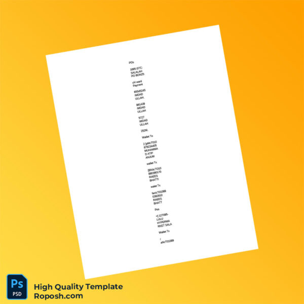 Oman Bank Muscat Account Statement Template in Word and PDF formats 3 page