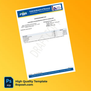 Pakistan Federal Board of Revenue Editable Income Tax Acknowledgement Slip Template in Word and PDF formats