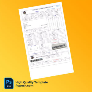 Pakistan Peshawar Electric Supply Company Editable Electricity Bill Template in Word and PDF formats