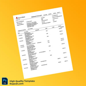 Pakistan Alfalah Bank Editable Statement Of Account Template in Word and PDF formats 2 page