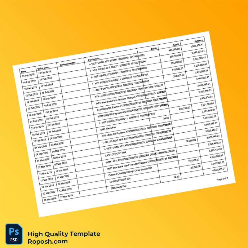 Pakistan Askari Bank Editable Account Statement Template in Word and PDF formats 3 page Pakistan Askari Bank Editable Account Statement Template in Word and PDF formats 3 page