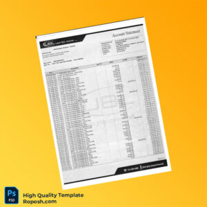 Pakistan Bank Statement Template in Word and PDF formats 3 page