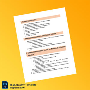 Pakistan Editable Documentation Requirements Template in Word and PDF formats 2 page