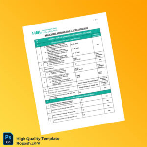 Pakistan HBL MFB Editable Branchless Banking Charges Template in Word and PDF formats 2 page