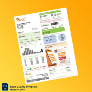 Pakistan KE Editable Electricity Bill Template in Word and PDF formats