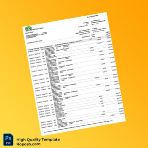 Pakistan MCB Bank Limited Account Statement Template in Word and PDF formats 3 page