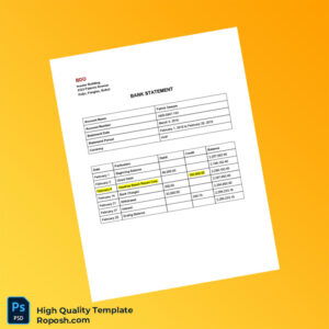 Philippines BDO Bank Statement Template in Word and PDF formats 6 page