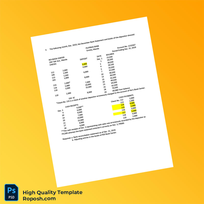 Philippines Bank Reconciliation Roi Book Center Template in Word and PDF formats 4 page Philippines Bank Reconciliation Roi Book Center Template in Word and PDF formats 4 page