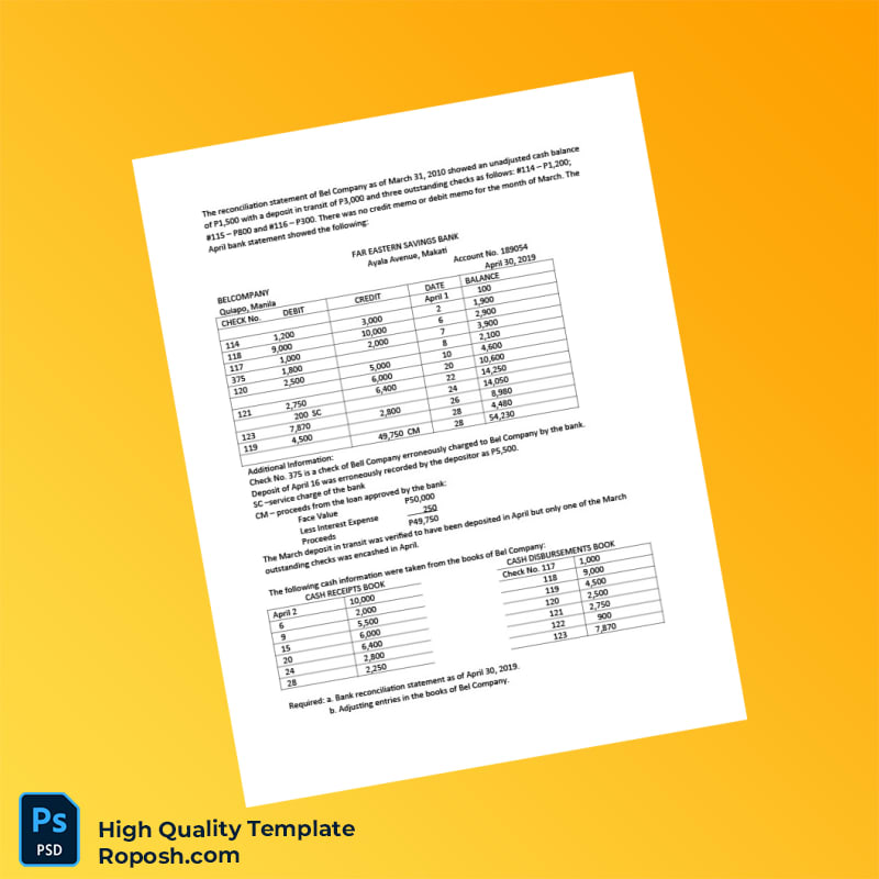 Philippines Bank Reconciliation Roi Book Center Template in Word and PDF formats 4 page Philippines Bank Reconciliation Roi Book Center Template in Word and PDF formats 4 page