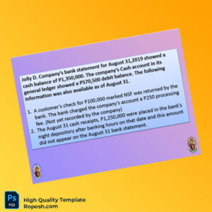 Philippines Bank Reconciliation Statement Template in Word and PDF formats 2 page