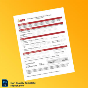 Philippines Bank of the Philippine Islands Editable Credit Card Authorization Form Template in Word and PDF formats 2 page