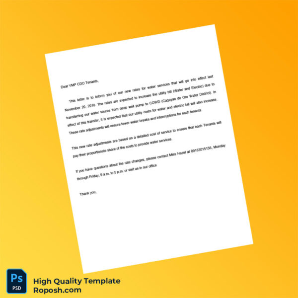 Philippines Editable Letter Template in Word and PDF formats