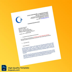 Philippines Editable Occupational Therapy Plan of Action Template in Word and PDF formats 4 page