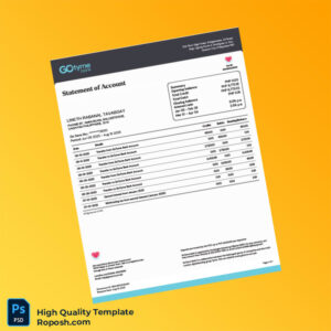 Philippines GoTyme Bank Statement Template in Word and PDF formats
