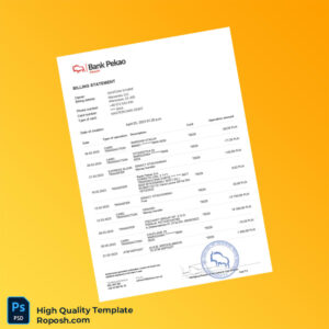 Poland Bank Pekao S A Billing Statement Template in Word and PDF formats