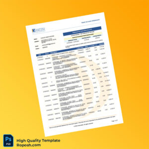 Qatar Doha Bank Statement Template in Word and PDF formats 3 page Qatar Doha Bank Statement Template in Word and PDF formats 3 page