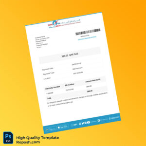 Qatar KAHRAMAA Editable Utility Bill Template in Word and PDF formats