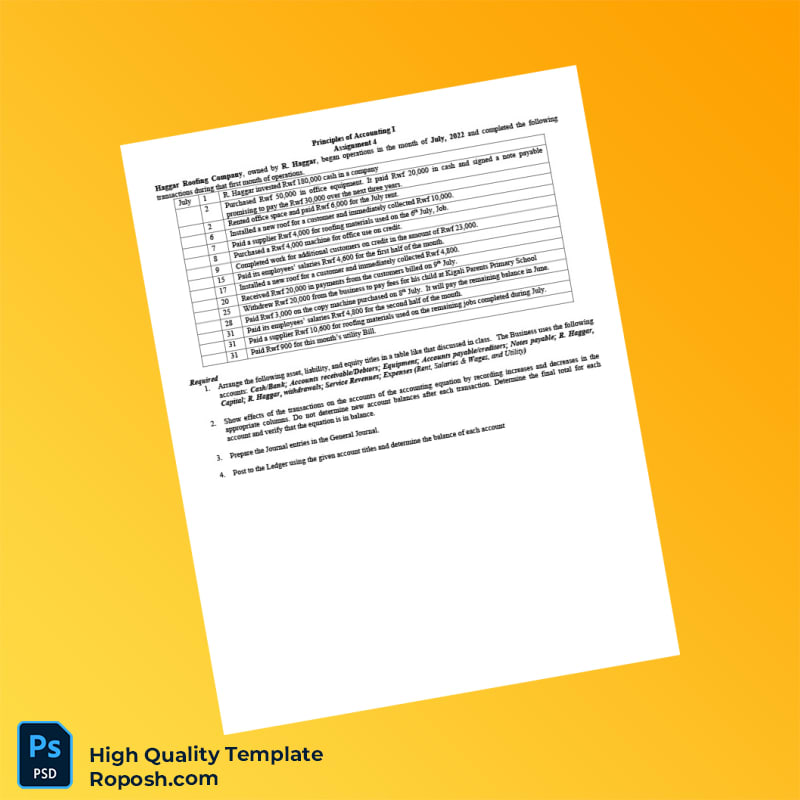 Rwanda Editable Accounting Assignment Template in Word and PDF formats Rwanda Editable Accounting Assignment Template in Word and PDF formats