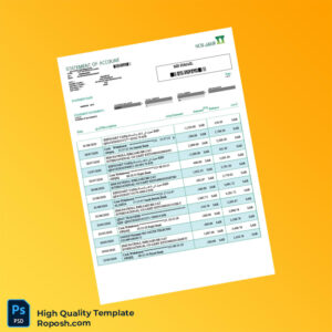Saudi Arabia NCB Bank Statement Template in Word and PDF formats 2 page