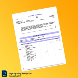 Saudi Arabia Riyad Bank Editable Bank Statement Template in Word and PDF formats 2 page