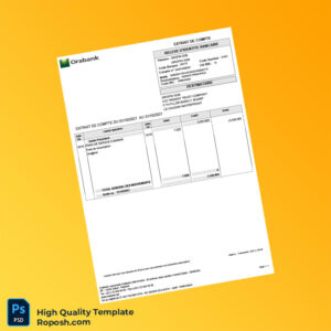 Senegal Orabank Bank Statement Template in Word and PDF formats Senegal Orabank Bank Statement Template in Word and PDF formats