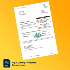 Singapore Inland Revenue Authority of Singapore Editable Property Tax Bill Template in Word and PDF formats