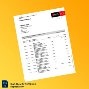 Singapore DBS Account Statement Template in Word and PDF formats 5 page