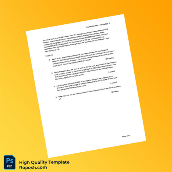 South Africa Editable Business Proposal Template in Word and PDF formats 2 page
