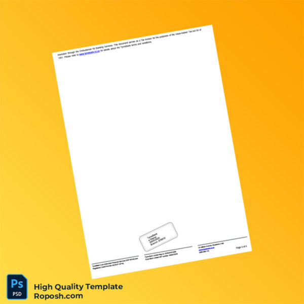 South Africa TymeBank Personal Bank Statement Template in Word and PDF formats 6 page
