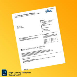 Spain BBVA Bank Statement Template in Word and PDF formats 5 page Spain BBVA Bank Statement Template in Word and PDF formats 5 page