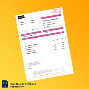Spain France Telecom Editable Utility Bill Template in Word and PDF formats