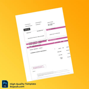 Spain Yacom Editable Utility Bill Template in Word and PDF formats 2 page